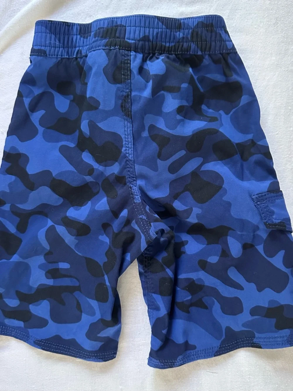 Hanna Andersson Boys Swim Trunks Size 3 Blue Camo Elastic Waist Board Shorts